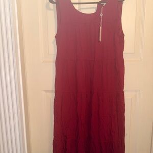 Burgundy midi dress